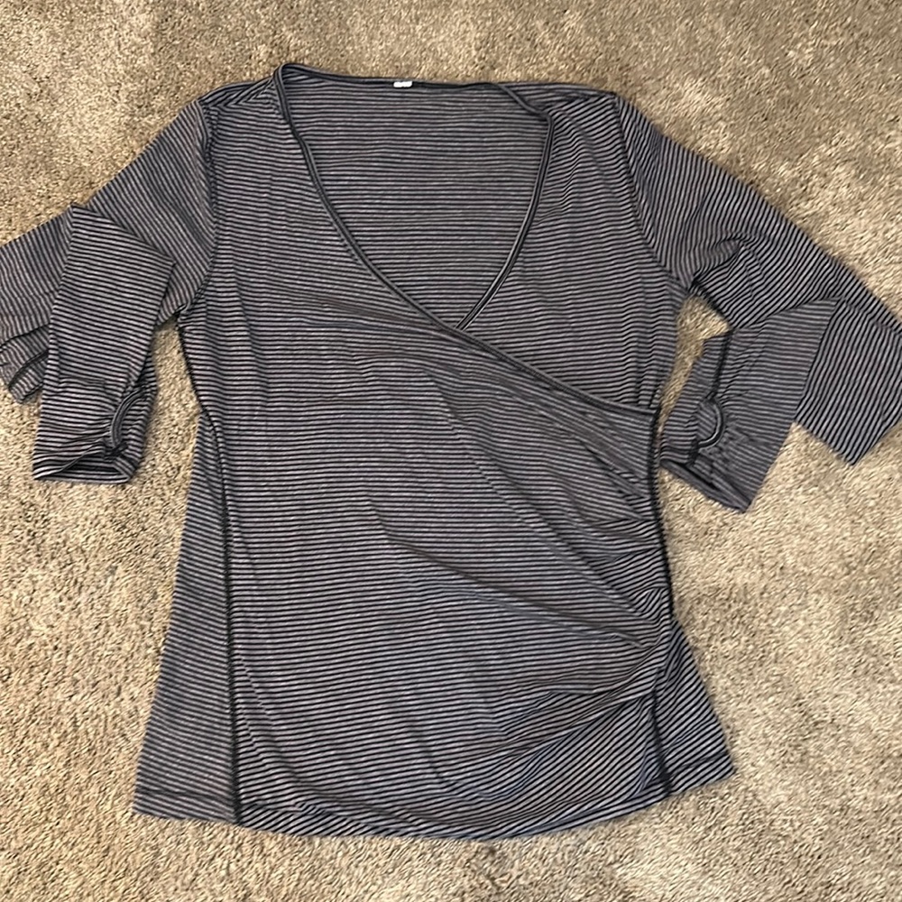 lululemon athletica Black Striped Top